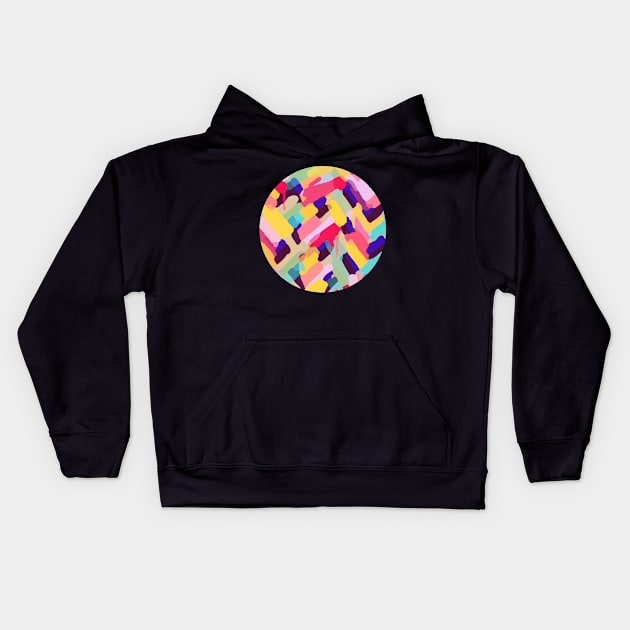 Modern abstract geometric texture digital image Kids Hoodie by dvongart